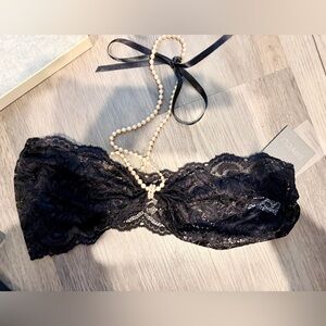 Lace Bandeau Bra in Black - Women Intimates & Sleepwear